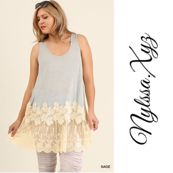 Tops - Sleeveless Racerback Floral Lace Top